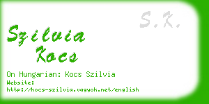 szilvia kocs business card